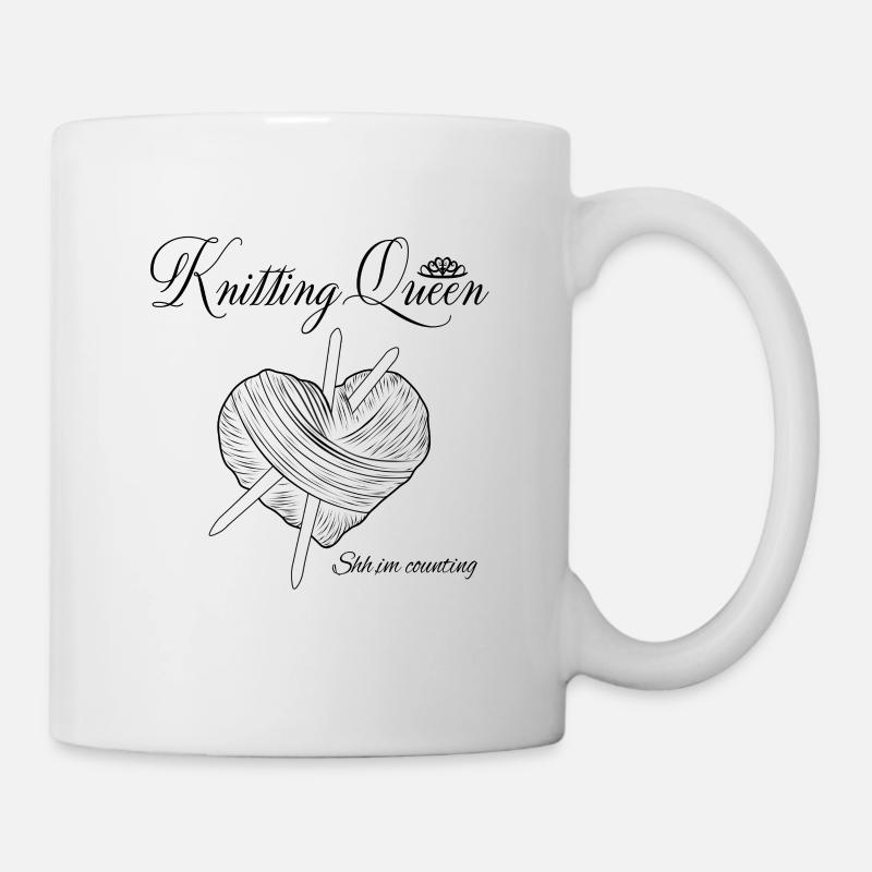 Reine à tricoter - Mug blanc - blanc