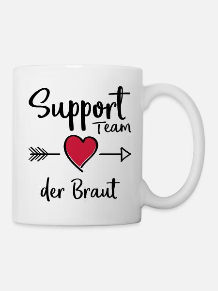 support team der braut - Tasse - Weiß