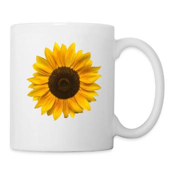 Sonnenblume (Blume / Blüte / Sonne) - Tasse - Weiß - Rechts