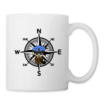 Maritim Ahoi Kapitän Seefahrt - Tasse - Weiß - Rechts