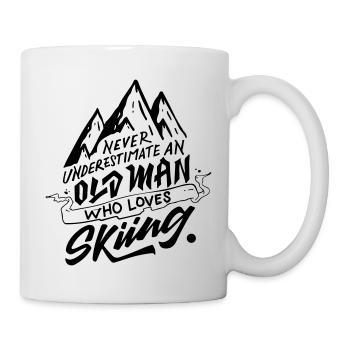 Typography Design - ...Old Man Who Loves Skiing - Mug - white - Right