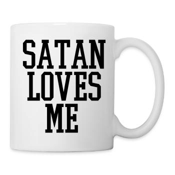 satan loves me - Tasse - Weiß - Rechts