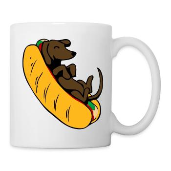 Hot Dog Dackel - Tasse - Weiß - Rechts