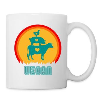 Vegan vegan vegan oldschool - Mug blanc - blanc - Droite