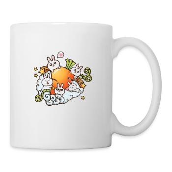 Cute cartoon rabbits and carrot - Mug - white - Right