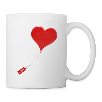 herzförmiger Ballon - Tasse - Weiß - Rechts