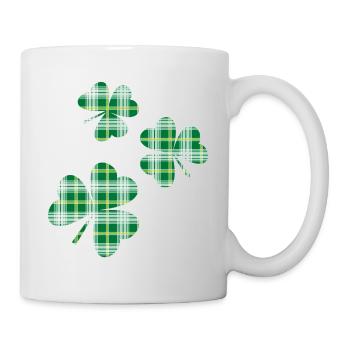 3 St. Patrick's Day Irish Tartan Kleeblätter - Tasse - Weiß - Rechts