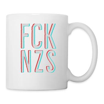 FCK NZS AFD NAZIS TIK TOK 3D Effect RED BLUE - Mug - white - Right