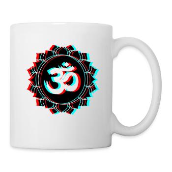 Om Goa 3d effect lettering lotus flower - Mug - white - Right