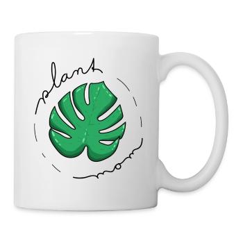plantmom flower mother Monstera leaf - Mug - white - Right
