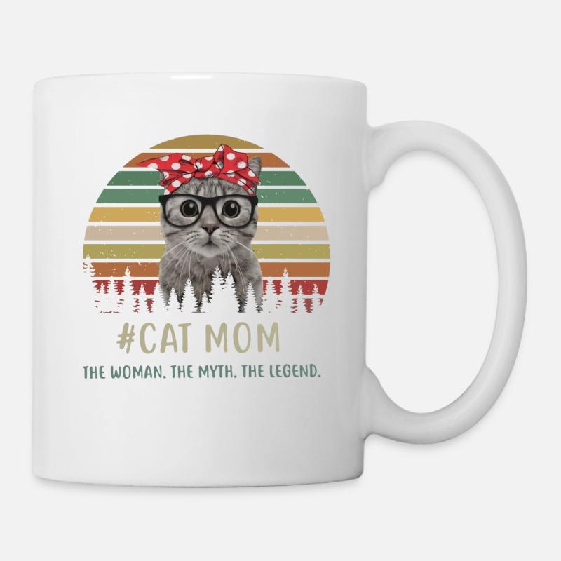 cat mom - Tasse - Weiß