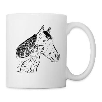 Horse, cat and dog - Mug - white - Right