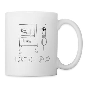 Färt mit Bus - lustiges Pferde Design - Tasse - Weiß - Rechts