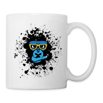 gorilla star monkey gorilla primate bezel fanta - Mug - white - Right