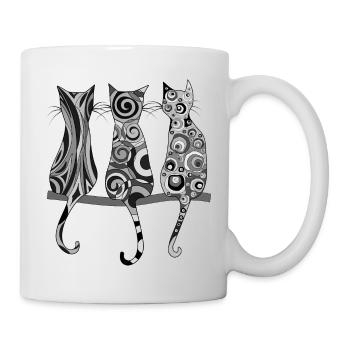 Chats chatons chats de rue chatons - Mug blanc - blanc - Droite