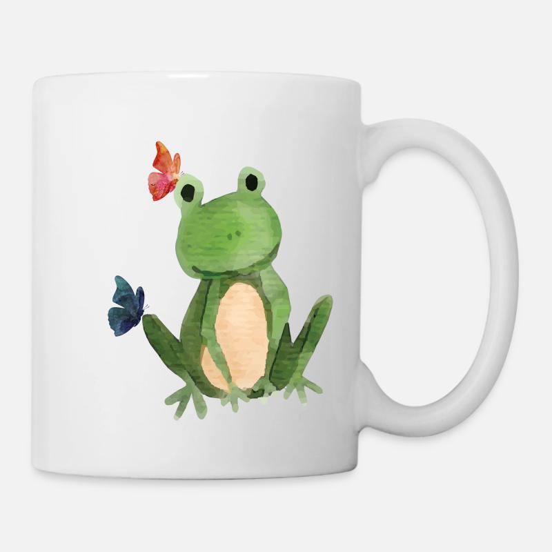 The frog and the butterflies - Mug - white