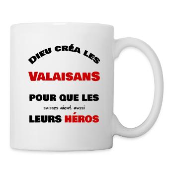 Dieu créa a les Valaisans - Mug blanc - blanc - Droite