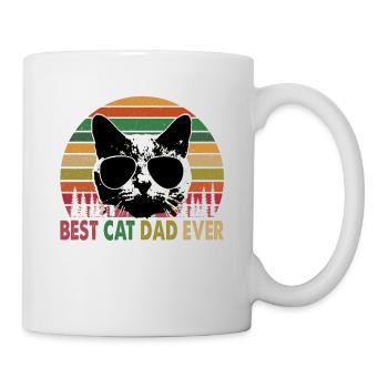 Meilleur chat papa jamais rétro chat rétro fête des pères - Mug blanc - blanc - Droite