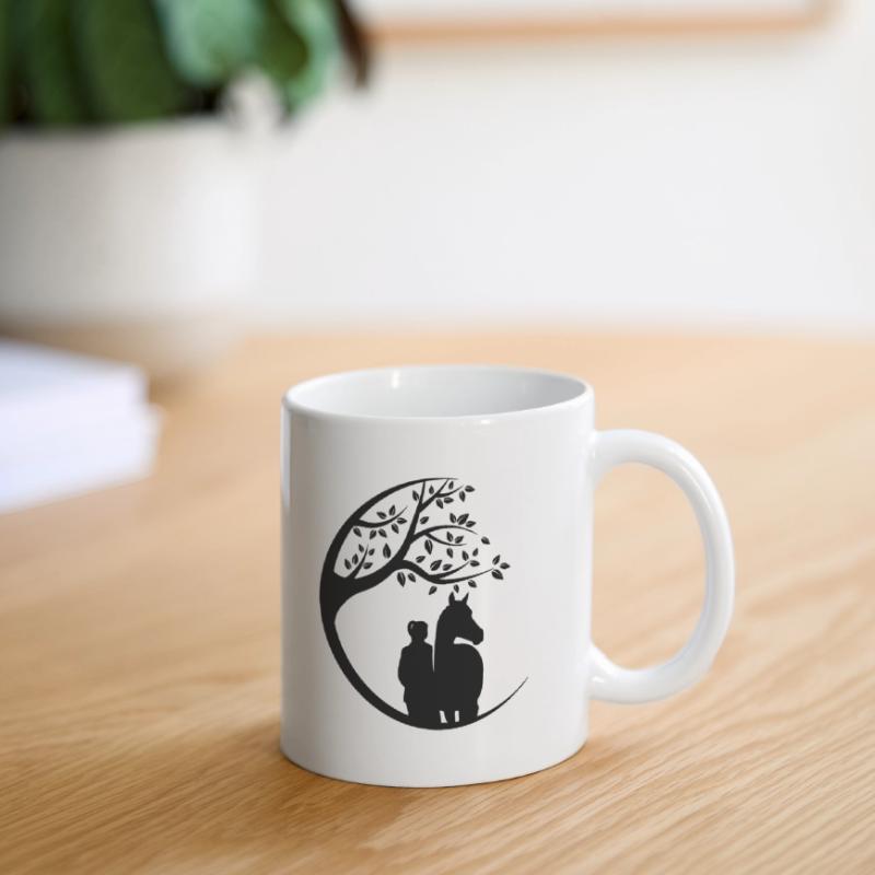Ein Mädchen mit einem Pferd Tasse