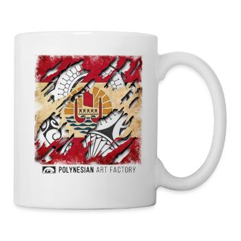 Drapeau Polynésie Française Destroy - Mug blanc - blanc - Droite