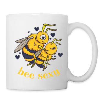 sexy Oberteil, bee sexy, Biene, Bienen, Imker - Tasse - Weiß - Rechts
