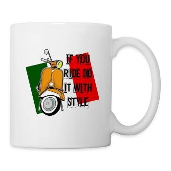 Motorcycle scooter with Italian Flag - Mug - white - Right