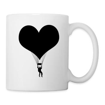 Parachute skydiving black - Mug - white - Right