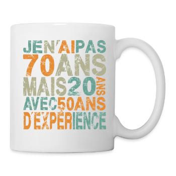 70 ans, anniversaire 70 ans - Mug blanc - blanc - Droite