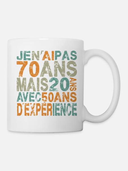 70 ans, anniversaire 70 ans - Mug blanc - blanc