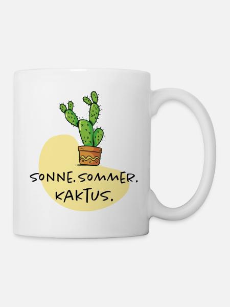 Sommer Sonne Kaktus mein kleiner grüner Life - Tasse - Weiß