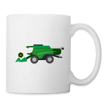Combine tractor tractor farmer - Mug - white - Right