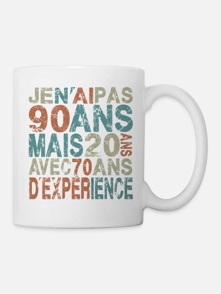 Je n'ai pas 90 ans cadeau anniversaire 90 ans - Mug blanc - blanc
