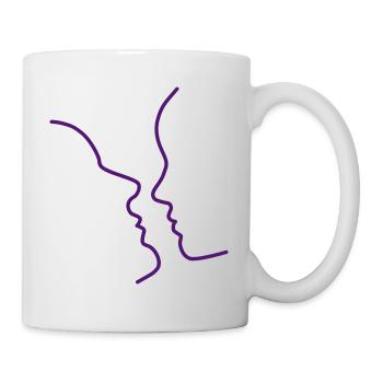 Kuss-Silhouette - Tasse - Weiß - Rechts
