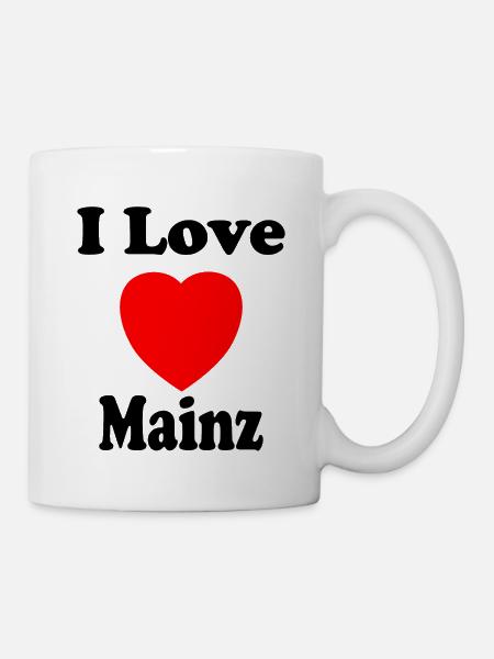 I love Mainz mit Herz - Tasse - Weiß