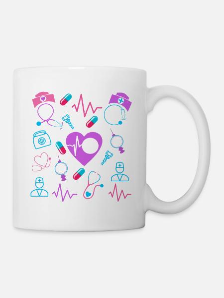 Infirmière Infirmière Pratique Infirmière Conception - Mug blanc - blanc