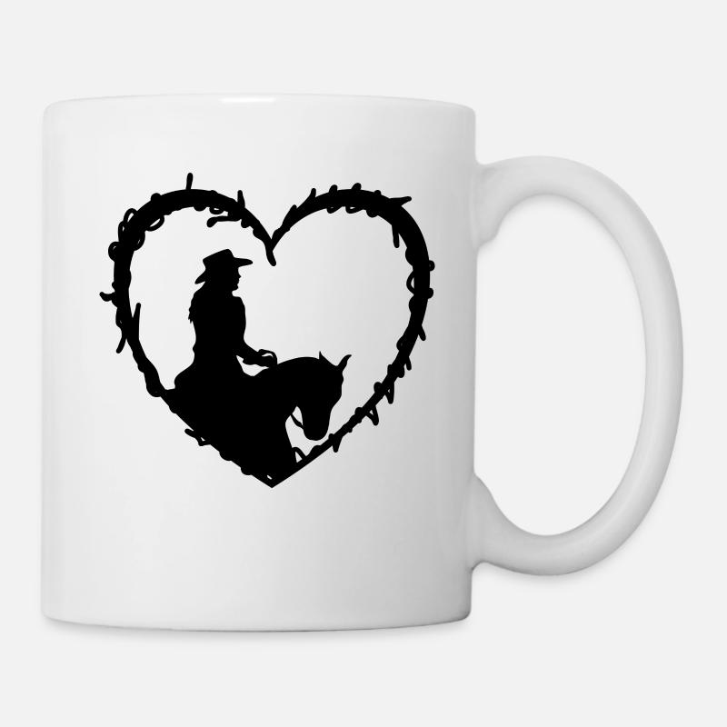 Cavalière de l’ouest Cheval Cowboy - Mug blanc - blanc