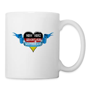 Mein Herz Gehört nur Deutschland Flagge Spruch - Tasse - Weiß - Rechts