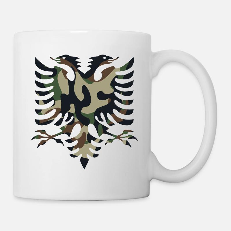 Albanien Flagge Tarnfarben - Tasse - Weiß