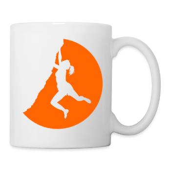 Woman Climber Climbing Sunset - Mug - white - Right
