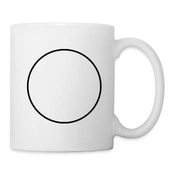 Schwarz Rund Schwarz Umriss - Tasse - Weiß - Rechts