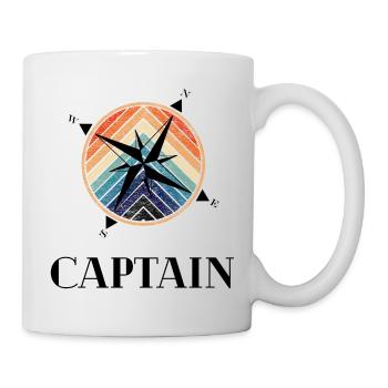 Wind rose captain retro - Mug - white - Right