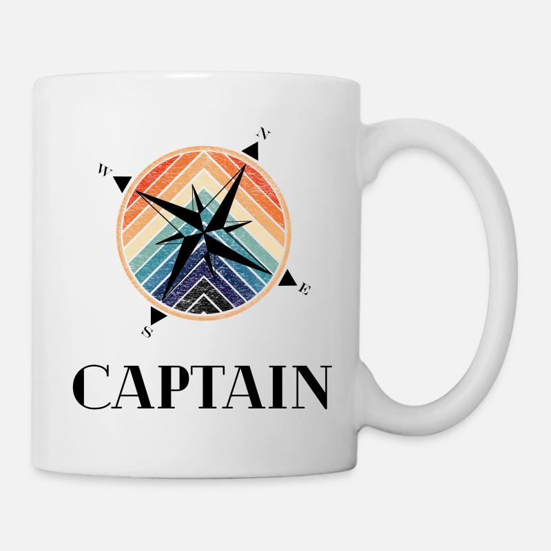 Rose des vents capitaine rétro - Mug blanc - blanc