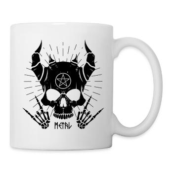 Crâne Metal Noir - Mug blanc - blanc - Droite