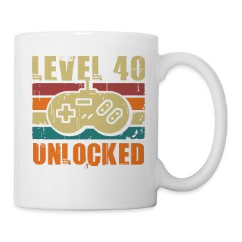 40th Birthday Level 40 Unlocked 40 Years Gift - Mug - white - Right