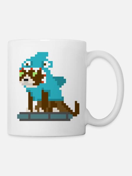 Chat-Shark meme Rumba 8Bits - Mug blanc - blanc