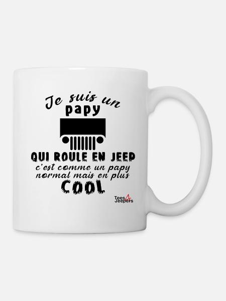 papy qui roule en Jeep - Mug blanc - blanc
