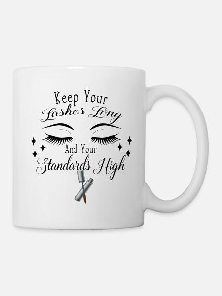Keep Your Eyelashes Long T-shirt - Mug - white