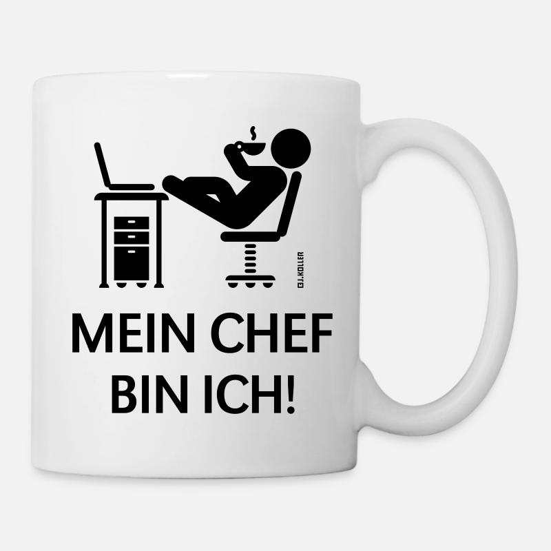 Mein Chef Bin Ich! (Stressfrei / Selbständig) - Tasse - Weiß