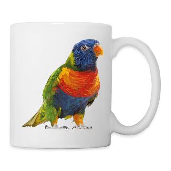 Regenbogen lori - Tasse - Weiß - Rechts