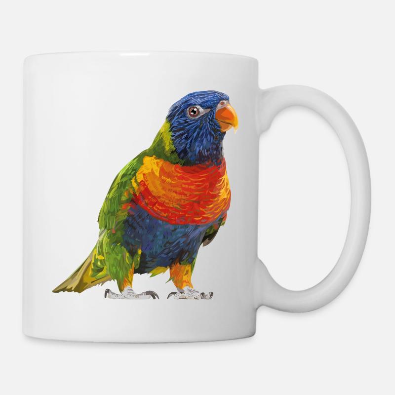 Regenbogen lori - Tasse - Weiß